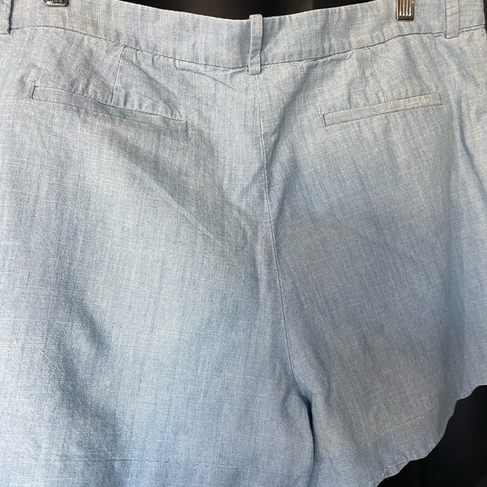 Women's J. Crew Light Blue Linen Shorts - Picture 5 of 6